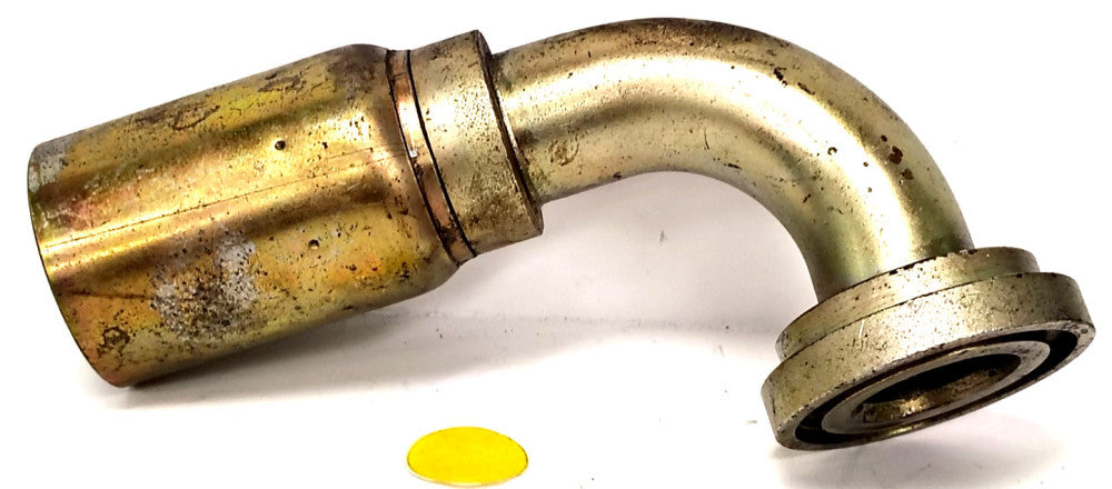 WEATHERHEAD HYDRAULIC HOSE FITTING 90°  10416U G80 335 6 STEEL W/YELLOW ZINC