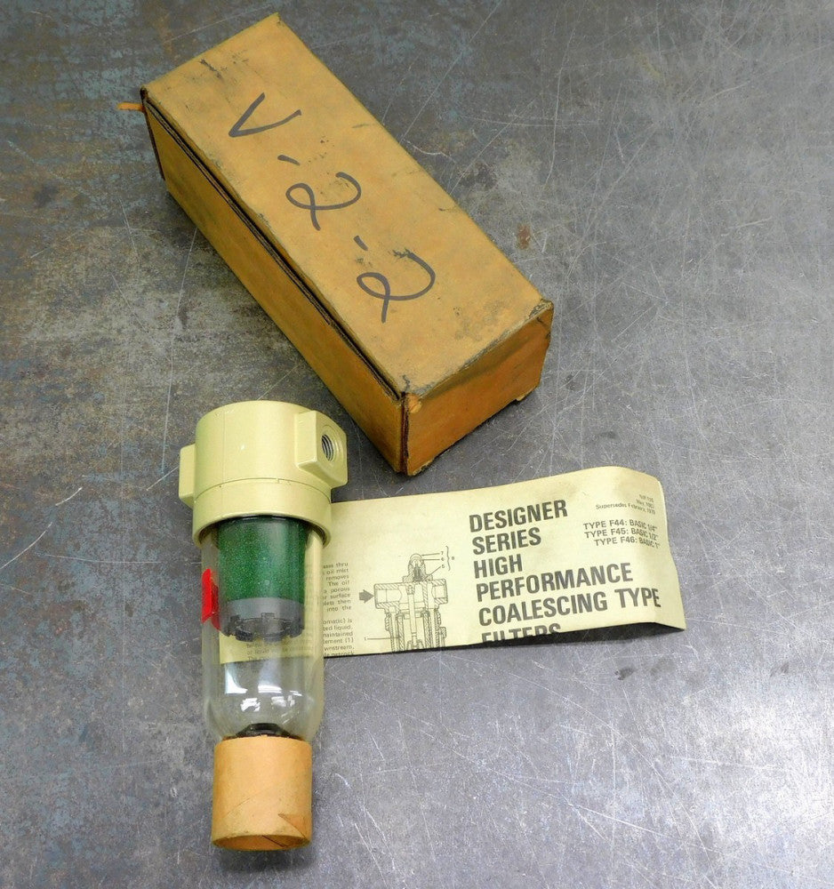 Norgren F44-200-MOTA Pneumatic Air Coalescing Filter 150 PSI 125°  1/4" NPT