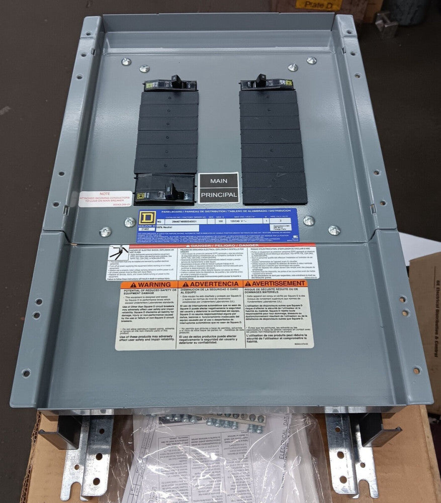 NEW SQUARE D 100 AMP MAIN BREAKER NQ PANEL INTERIOR 18 CIRCUIT 1-PHASE 120/240V