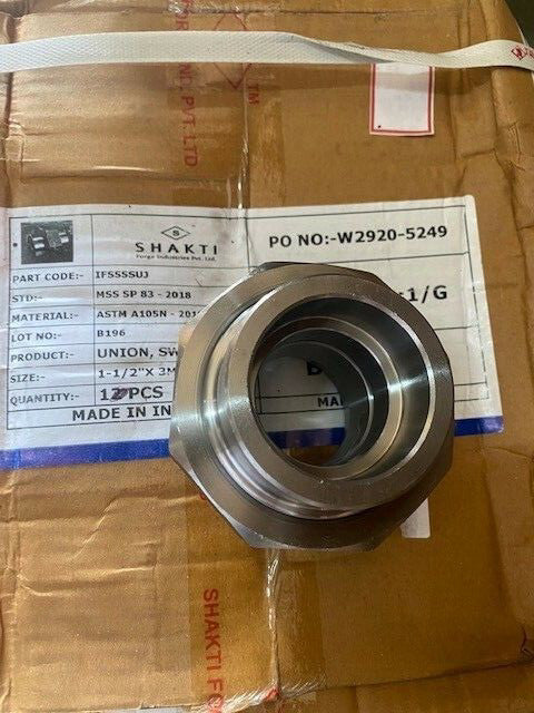 IFSSSSUJ 1-1/2 in X 3M Socket 3000# Forged Steel Union / 12404015XG (NEW)