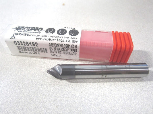 (14915621) 3/8" x 2-1/2" OAL Solid Carbide Taper Angle Barrel Cutter End Mill 