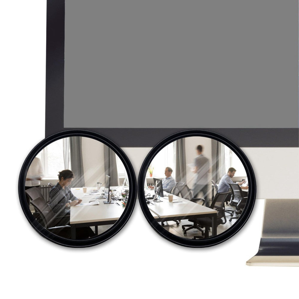 2pcs Office Cubicle Mirrors - Adjustable Monitor Mirror to See Behind You, 2