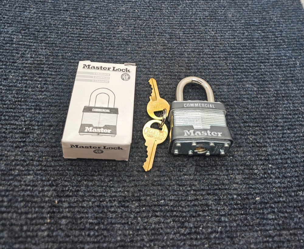 (QTY 2) Master Lock 1KA: 4-Pin Keyed Alike 2316 Key 1-3/4" Steel Tumbler Padlock