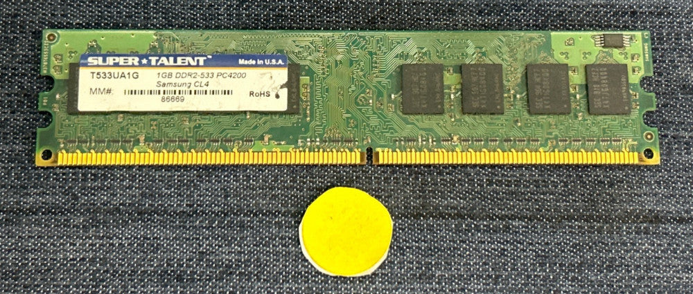 SUPER TALENT MEMORY MODULE T533UA1G 1GB DDR2-533 PC4200