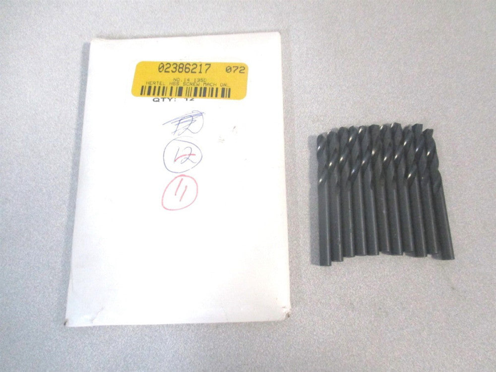 (2386217) #14 135° 1-1/8" x 2-3/16" Spiral HSS Screw Machine Drill Bit - Qty 11