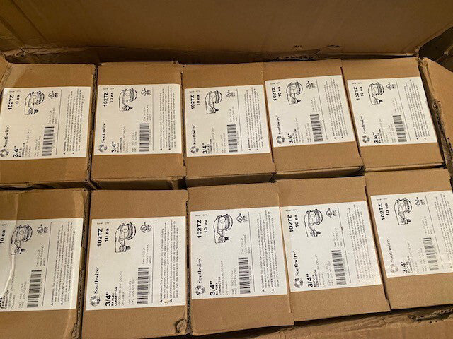 (CASE OF 100) Southwire 90° Angle Squeeze Connector Zinc 3/4" 102TZ