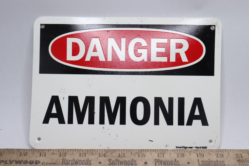 SmartSign Danger Ammonia Sign Aluminum 10" x 7" 6S8T