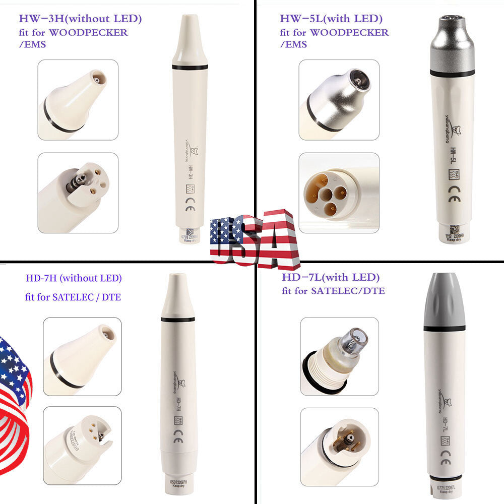 Dental Ultrasonic Piezo Scaler Handpiece LED Compatible For Fit EMS/DTE/SATELEC