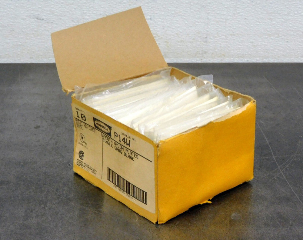Lot of Fifteen (15) Hubbell P14W Outlet Box Covers w/ Nylon Plates