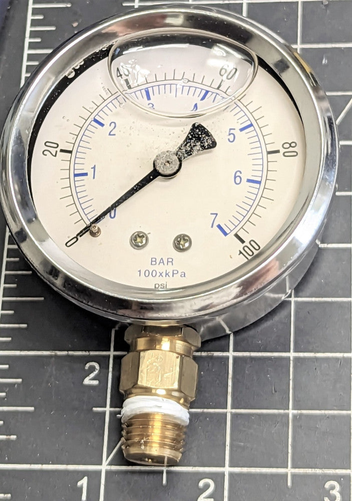 2.5" Dial SSTL Pressure Gauge - Glycerin Filled - Weksler GTC (0-100 psi) [B2BB]