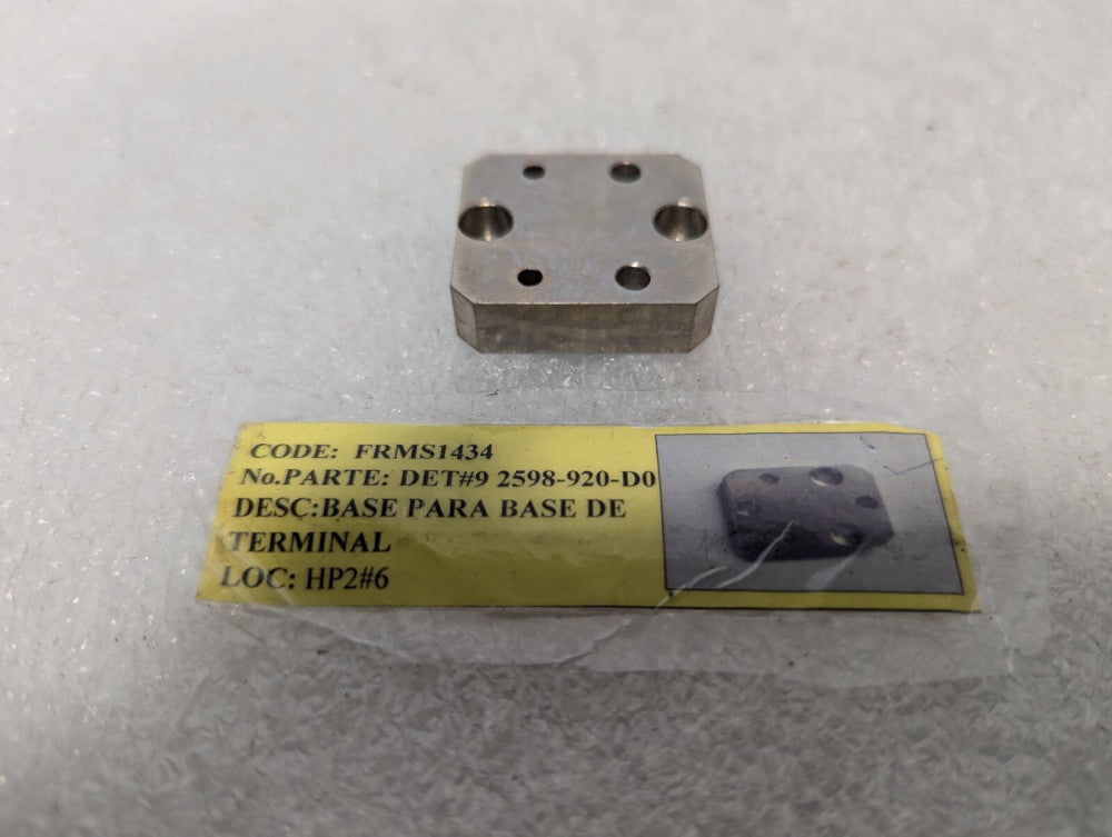 FRMS 1434 DET#9 2598-920-D0 Heat Sink Electrode, Heat Sink Electrode