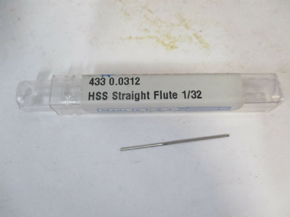 Yankee (433-0.0312) 1/32 x 1/2 x 1-3/8" OAL HSS 3-Flute Straight Chucking Reamer