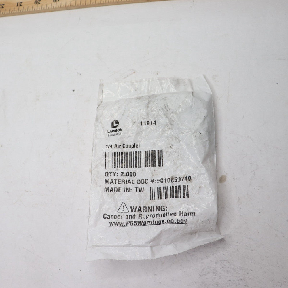 (2-Pk) Lawson Products Quick Disconnect Coupler Steel 1/4" x 1/4-18 11914