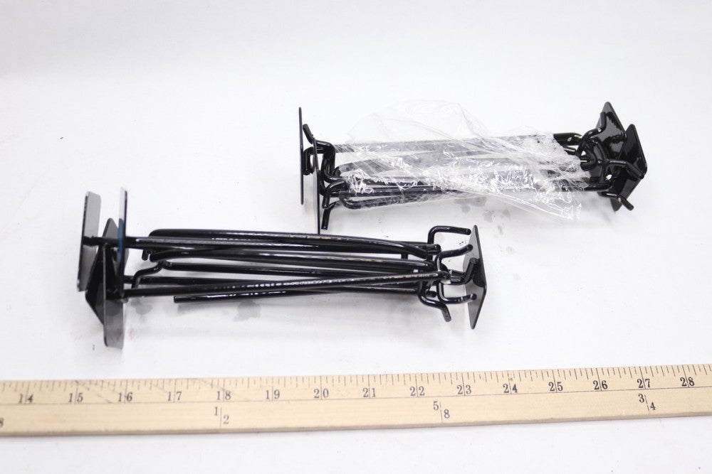 (10-Pk) Slatwall Peg Hooks Metal Black 6"