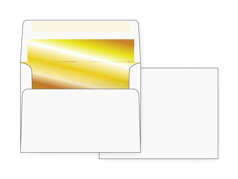 A6 Invitation Envelope - Gold Foil Lined - 24# White (4 3/4 x 6 1/2) - Announcem