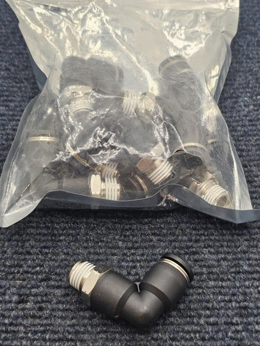 (10 PIECES) Jienk Pneumatic Male Elbows 3/8" Tube OD x 1/4" NPT Thread