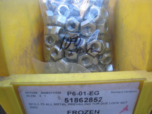 (100) M12-1.75 All Metal Lock Nuts Stover Cone Top Lock Prevailing Torque M12
