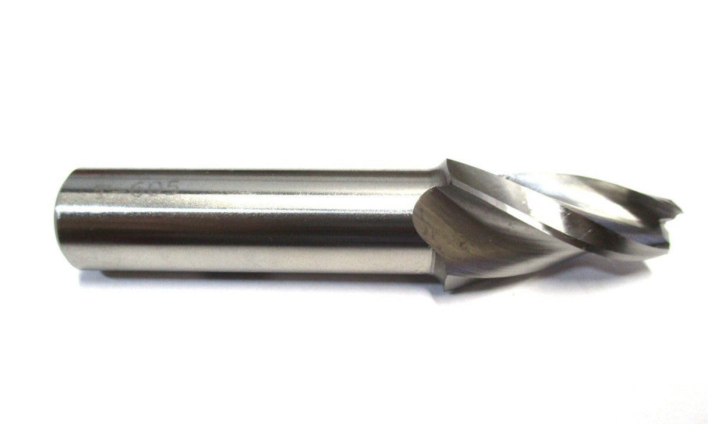 Made in USA (T-605) 3/8" 10° Per Side 3-Flute CC RH HSS Tapered Square End Mill