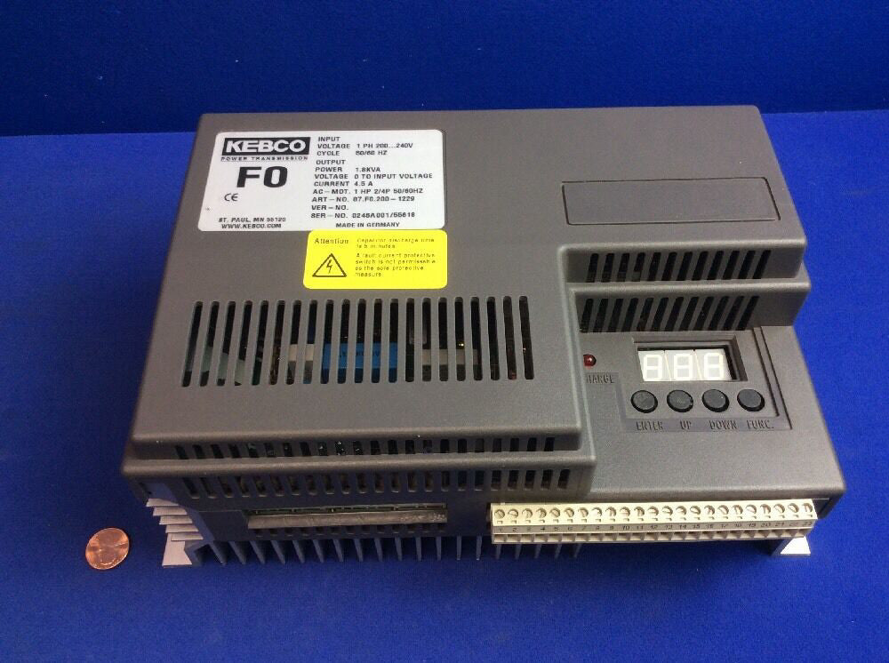 KEBCO 07.F0.200-1229 AC DRIVE 1.8KVA 1HP