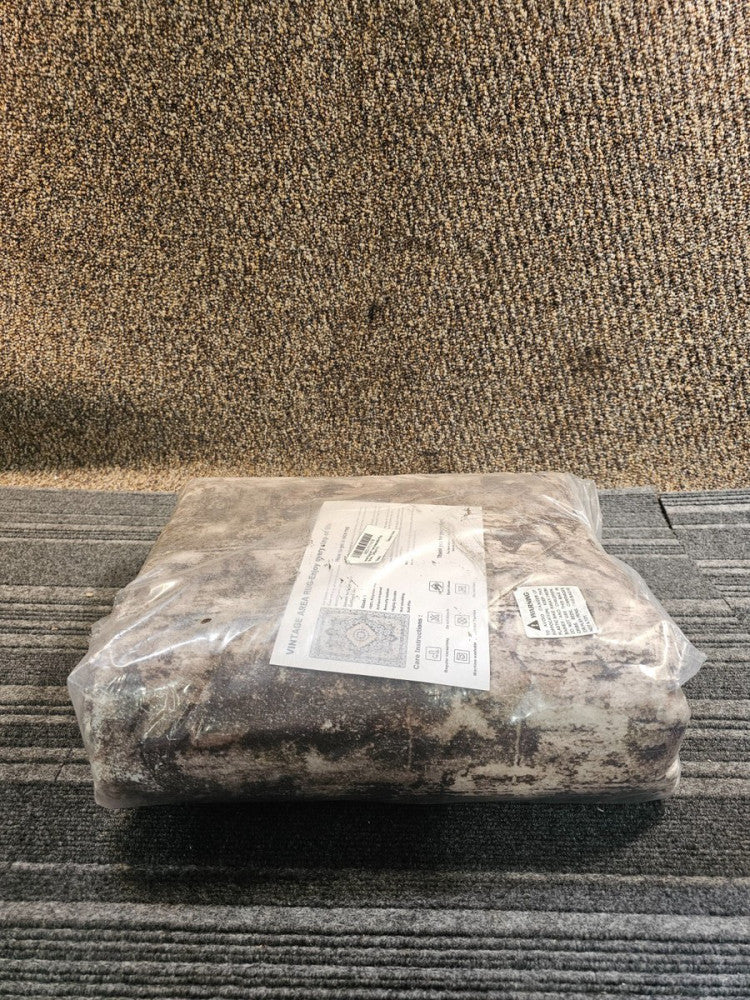 Cryptolite Abstract Area Rug 5x7 Washable Rug w/ Non-Slip Backing Low Pile Brown