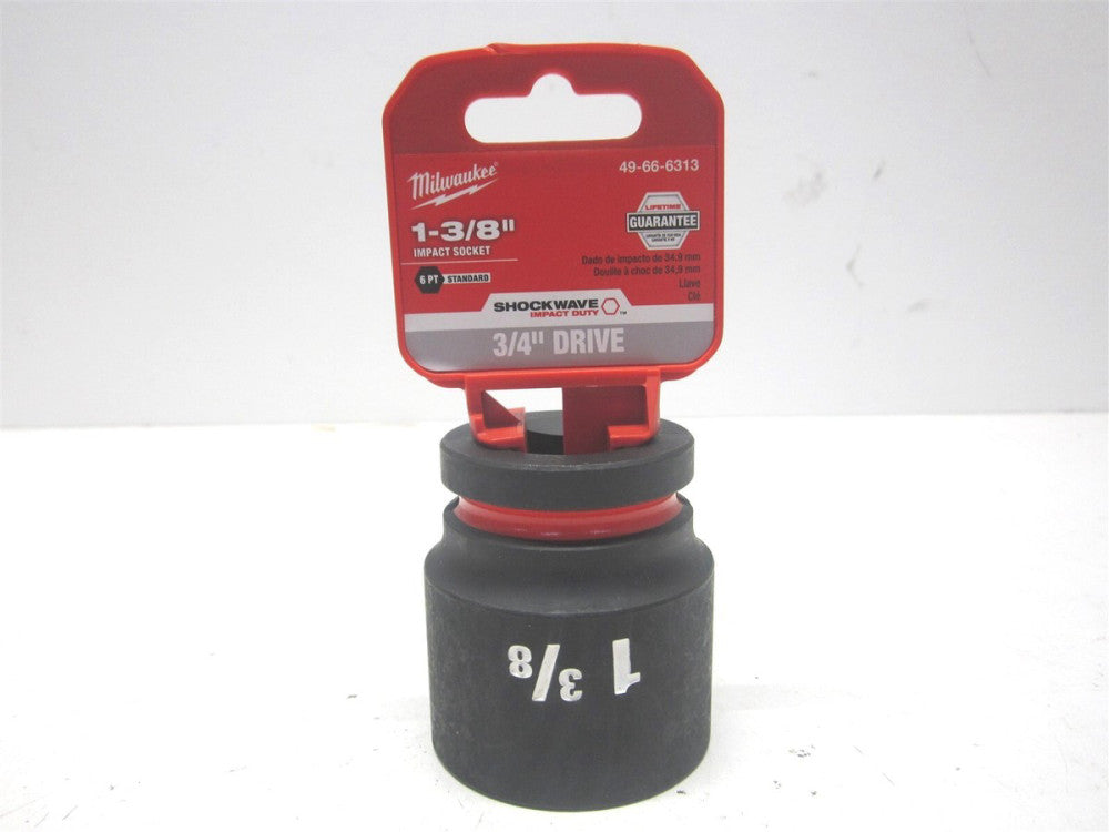 Milwauke (49-66-6313) SHOCKWAVE Impact Duty 3/4" Drive 1-3/8" 6 Point Socket