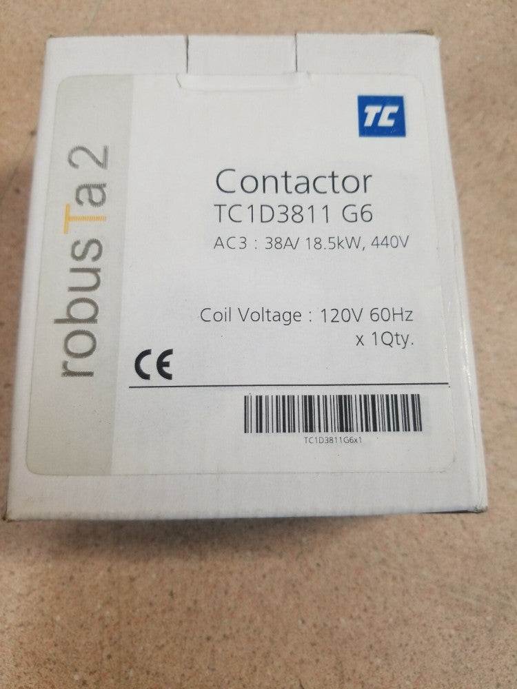 TC1-D3811-G6 - SHAMROCK CONTACTOR, 38 AMPS, 120/60 VAC, 1NO/1NC, NON-REVERSING