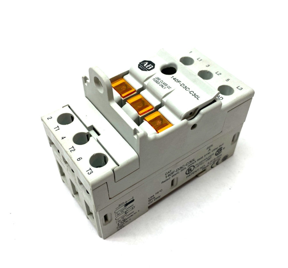 Allen Bradley 140F-D3C-C30L Ser. A Fuse Holder 600V 30A 3-Pole