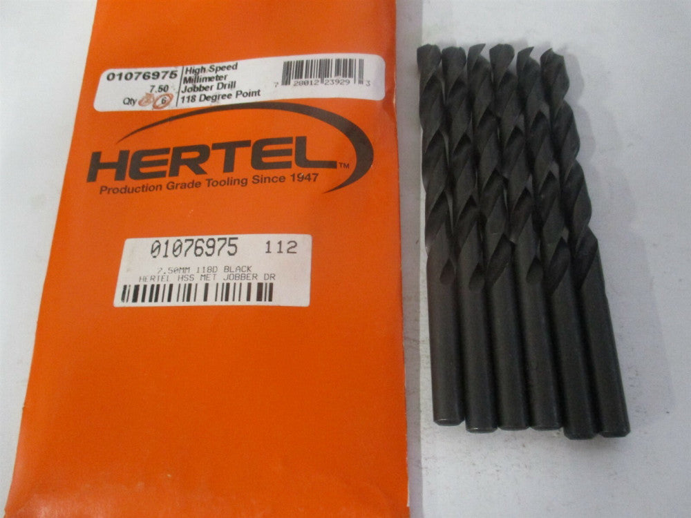 (301 7.50) 7.5mm x 111.00mm OAL 118° High Speed Steel Jobber Drill - Pack of 6