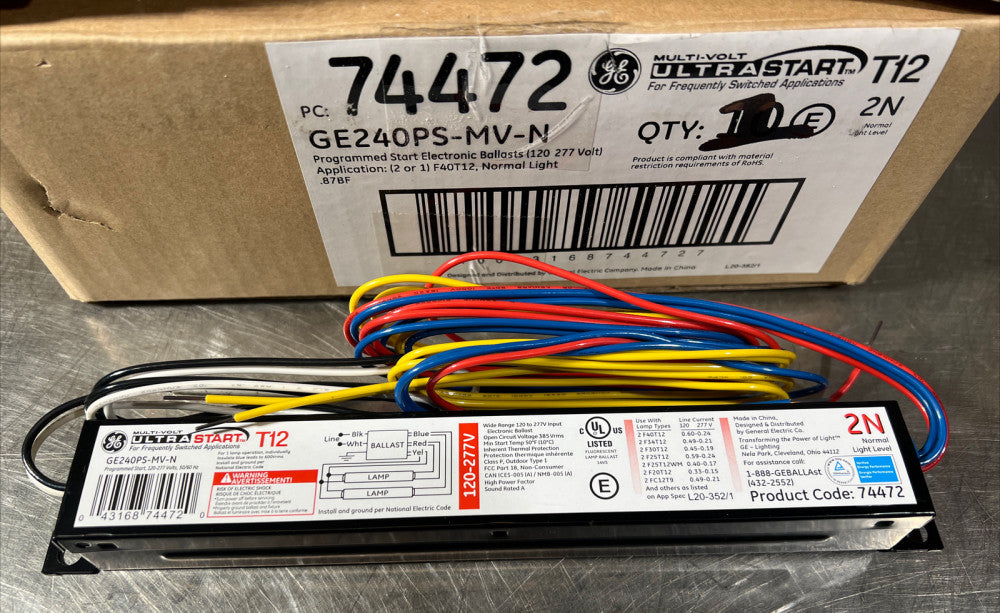 Nos Current Ge240ps-Mv-N Ge Lighting 28 To 75 Watts, 1 Or 2 Lamps, Electronic