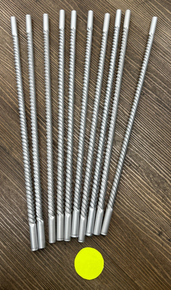 ALUMINUM TWISTED TUBING  18" OAL ID 3/8" OD 1/2"  LOT OF 10