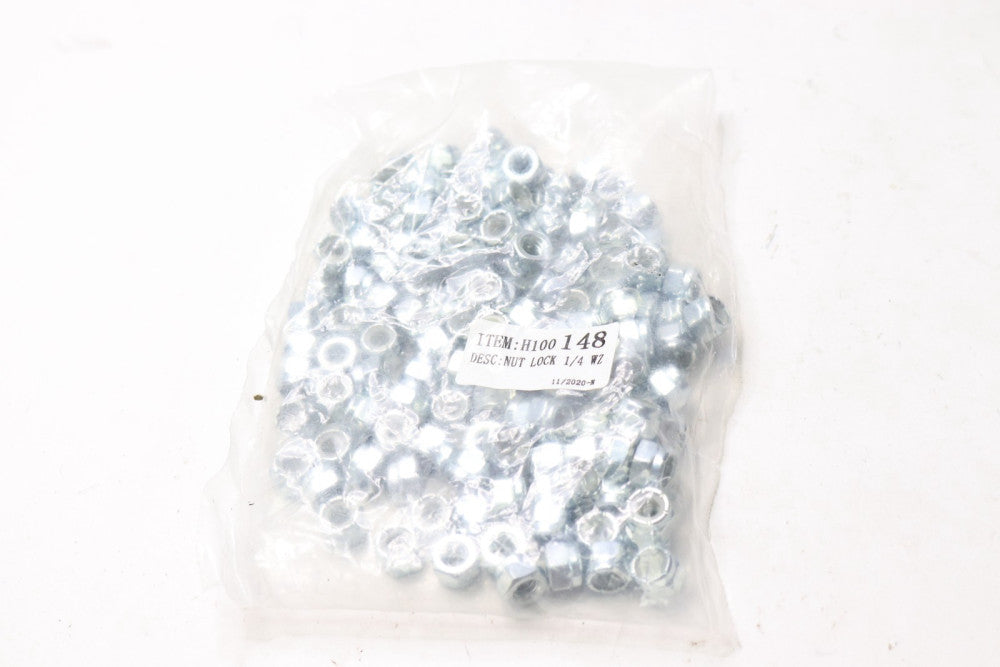 (100-Pk) Stainless Steel Nylon Lock Nut 1/4"-20 H100