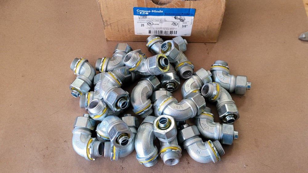 Lot Of 23 Eaton Crouse Hinds LT3890 90 Degree 3/8" Liquidtight Male...