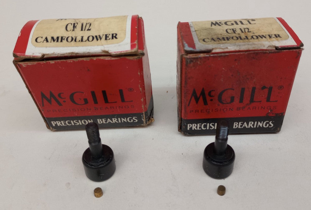 McGill CF 1/2 Cam Follower 1/2" Roller OD 3/8" Roller Width (Pack of 2)