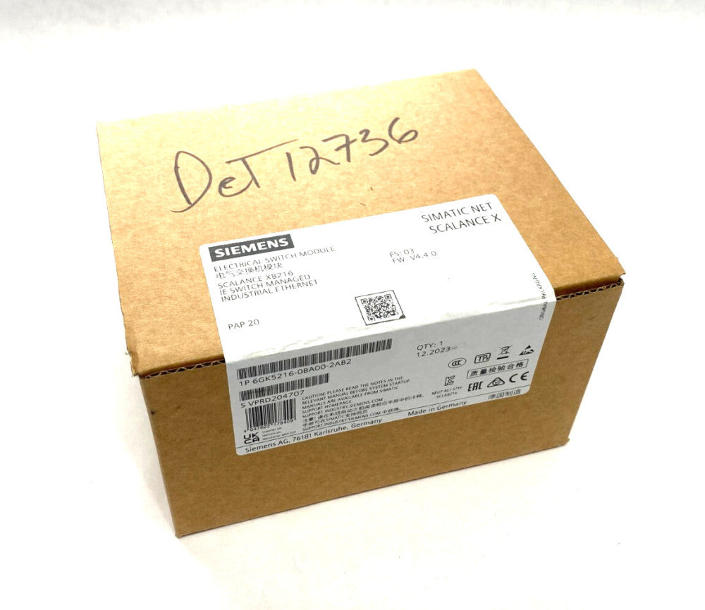 Siemens 6GK5216-0BA00-2AB2 SIMATIC NET SCALENCE XB216 Managed Ethernet Switch