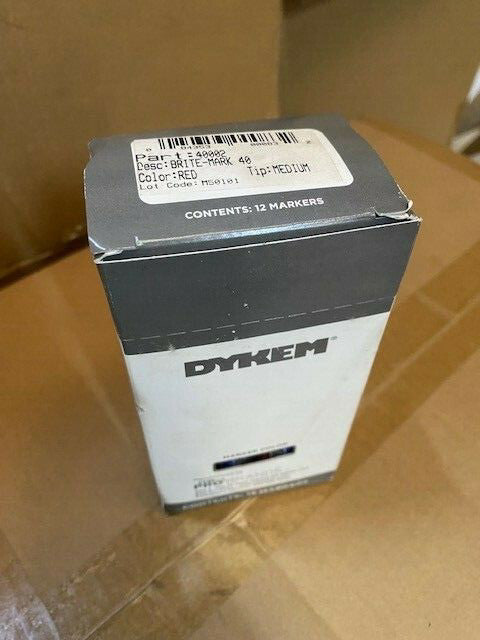 (12 PACK) Dykem Brite-Mark 44 Marking Pen, Red, Medium Tip