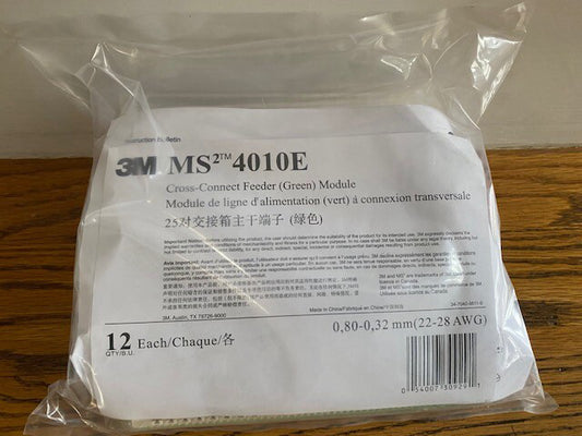 (12 Pack) 3M MS2 4010E Cross Connect Feeder Module (Green)