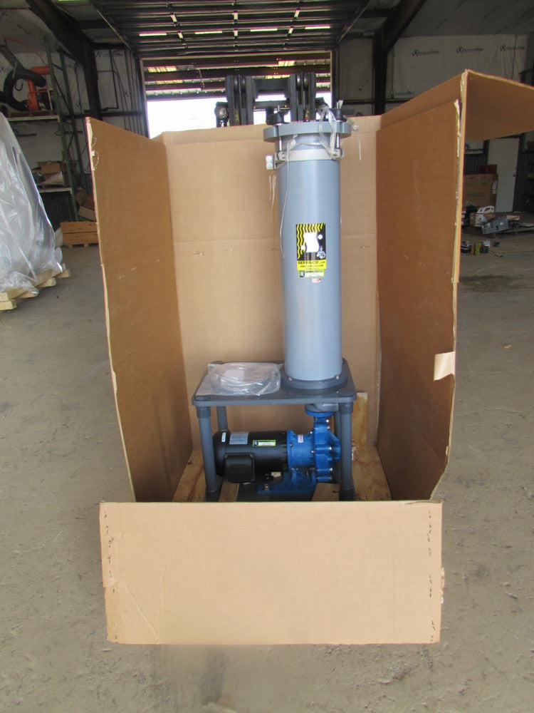 SERFILCO , 8" CPVC FILTER TANK, W/ 2 hp MOTOR & PUMP, 6-BAG ,NEW! MAKE OFFER!