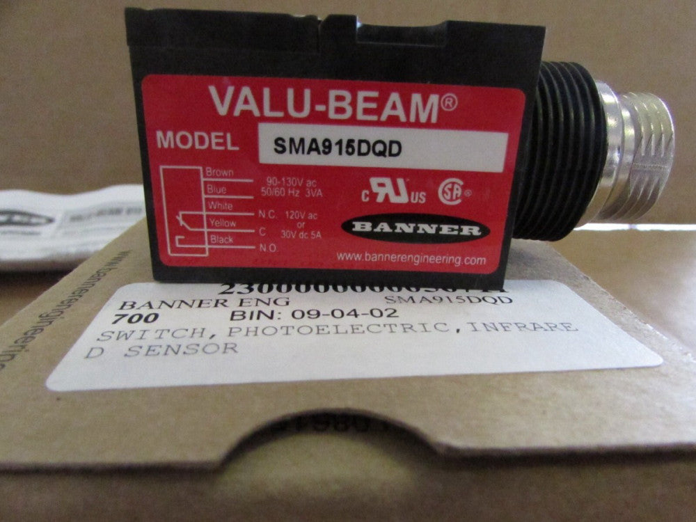 BANNER, 25882 VALU-BEAM SENSOR SMA915DQD, NEW! MAKE OFFER!