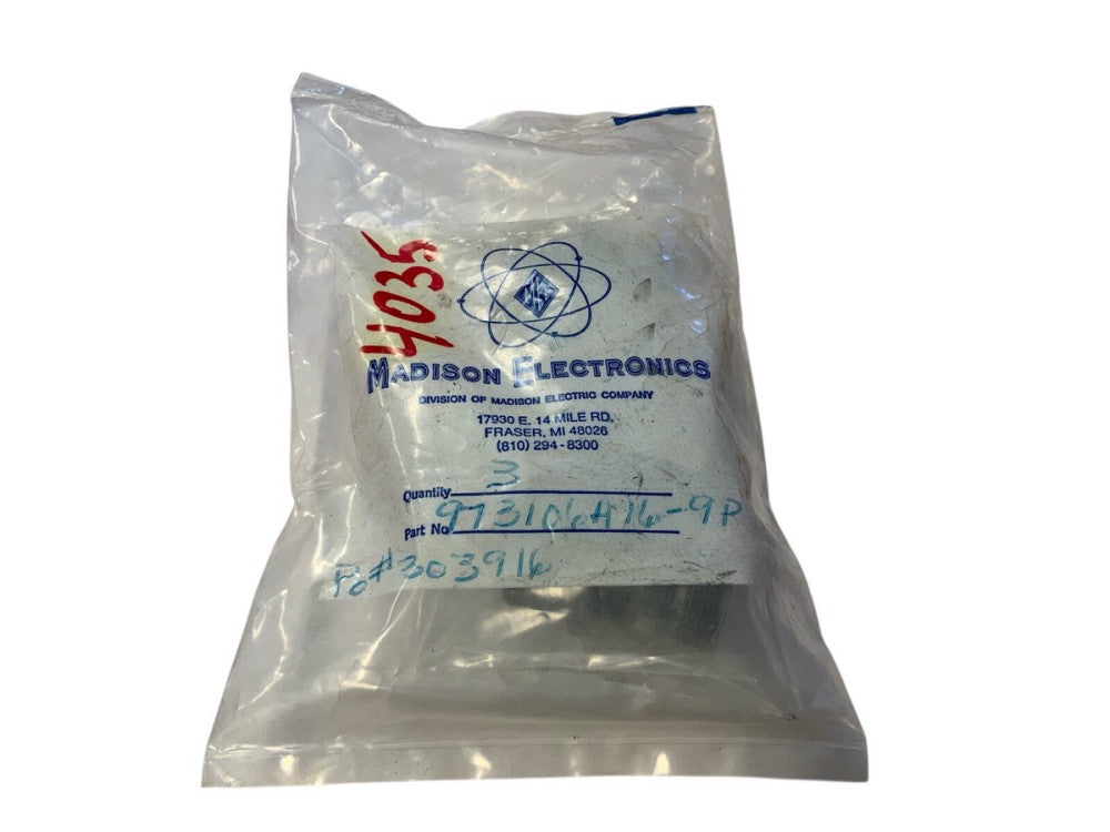 3 PCS Amphenol 97-3106A-16S Plug Shell
