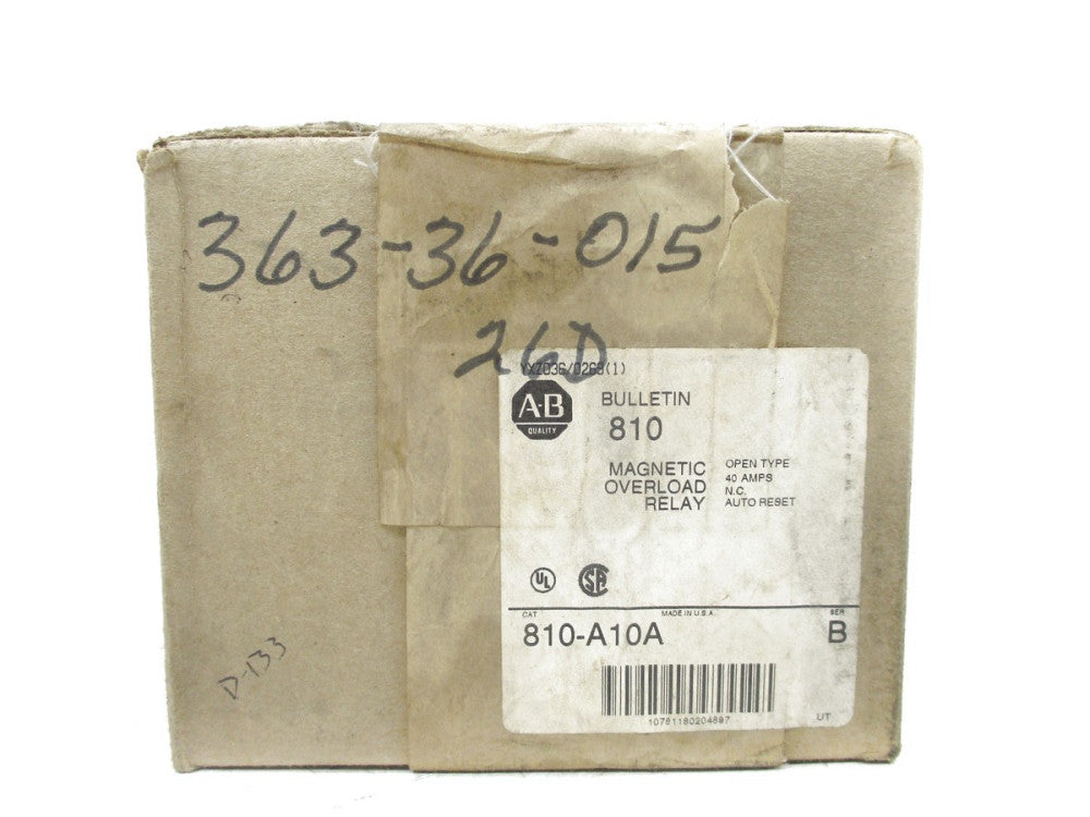 ALLEN BRADLEY 810-A10A SER. B 40A (BR/WH) NSFS