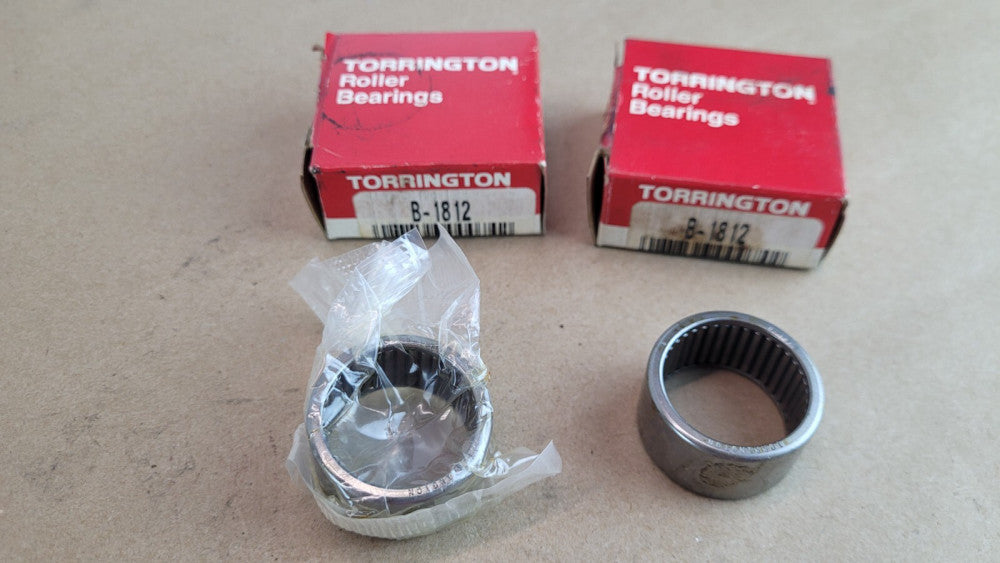Lot of 2 Torrington B-1812 Needle Roller Bearings 1-1/8" Bore 1-3/8" OD
