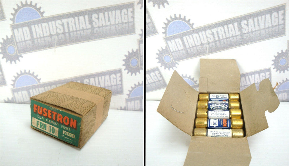 (CASE OF10) Bussman / FUSETRON FRN-10 Dual Element / Time Delay, 250VAC (NEW)