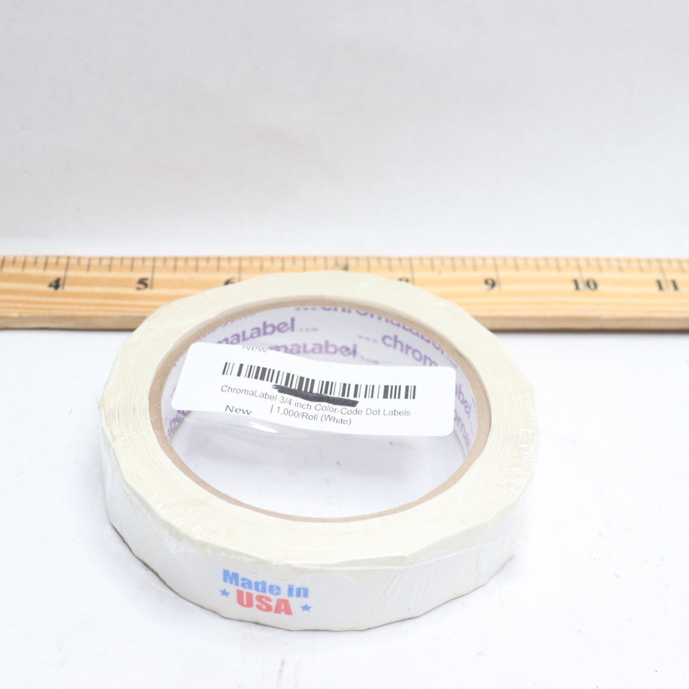 Chromalabel Removable Round Color-Code Dot White 3/4"