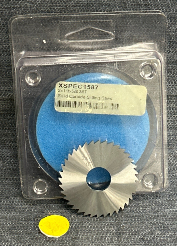 SOLID CARBIDE SLITTING SAW XSPEC1587   36 TEETH  2" X 1/8"   5/8" ARBOR