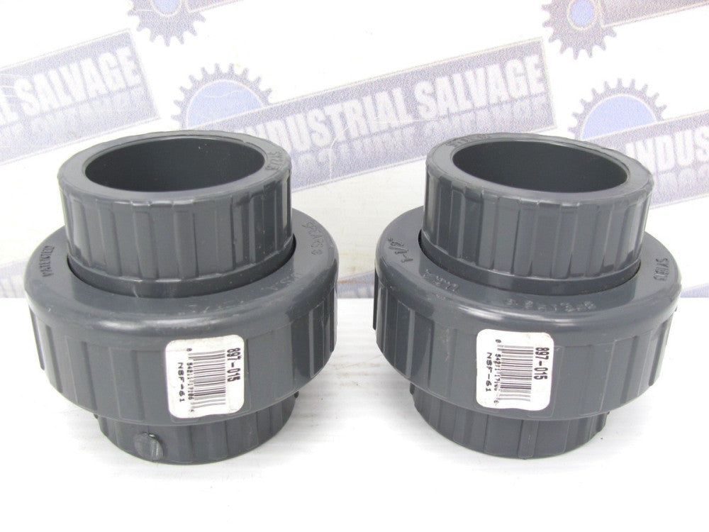 (2 pcs) SPEARS - 897-015 - Union, 1-1/2 in, Socket, SCH 80/XH, PVC, EPDM O-Ring
