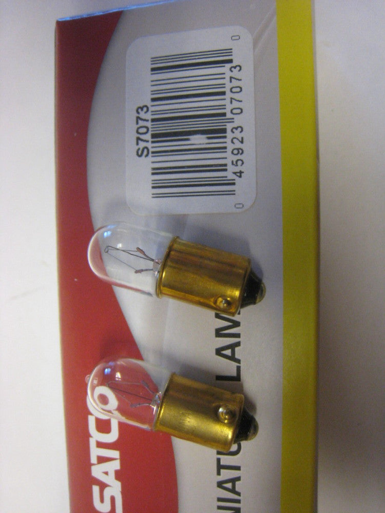 2 Satco S7073  14V MINI DC T3  Bse Bayonet Miniature light bulbs Lot of 2 Bulbs