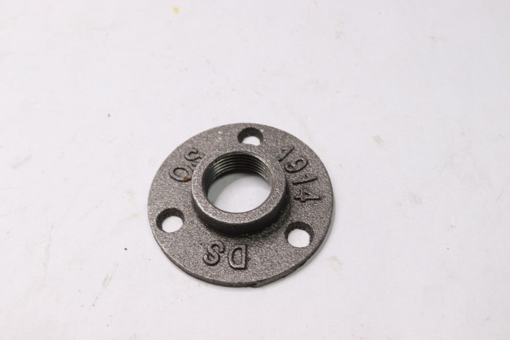 (10-Pk) Pipe Decor Floor Flange Black Malleable Iron 1" PDB F-1
