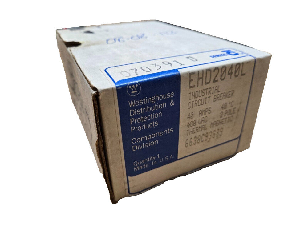Cutler Hammer EHD2040L Circuit Breaker 40A 2P 480V EHD 14k 40 Amp 2 Pole NEW
