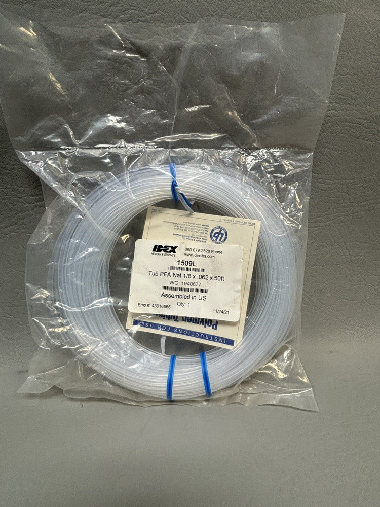NEW IDEX COLE PARMER 02012-65 1509L Chromatography Tubing, Natural PFA, 1/8"