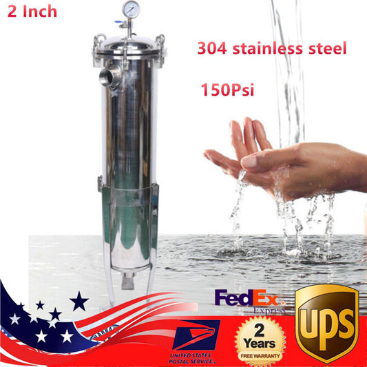 #2 Bag 2Inch NPT Bag Filter Housing 304 Stainless Steel 150 Psi In/Out With Mesh